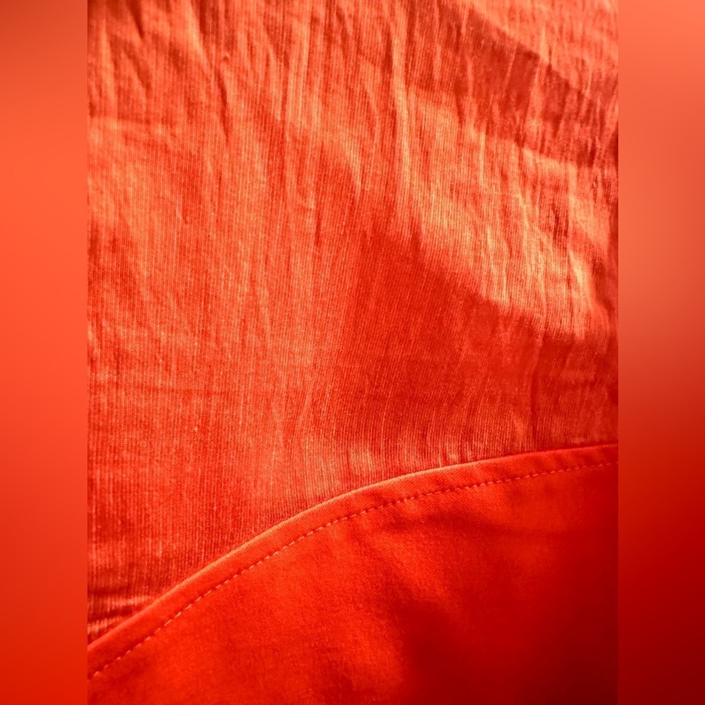 Anthropologie Flat White Orange Bishop Sleeve Blouse Size Medium - Picture 5 of 6